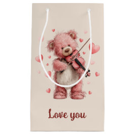 Bolsa De Regalo Pequeña Love You Teddy with Violin
