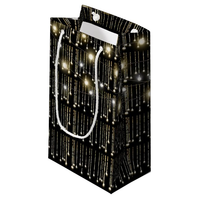 Bolsa De Regalo Pequeña luces brillantes en negro (Angulo Anverso)