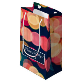 Bolsa De Regalo Pequeña Luces de árbol de bokeh, Navidades