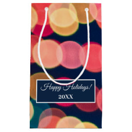 Bolsa De Regalo Pequeña Luces de árbol de bokeh, Navidades