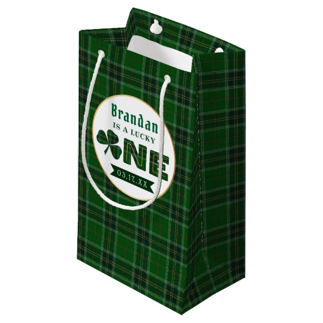 Bolsa De Regalo Pequeña Lucky Little Shamrock 1er cumpleaños (Angulo Anverso)