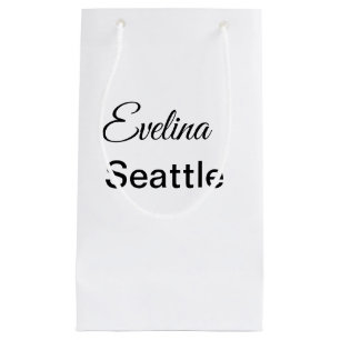 Bolsa De Regalo Pequeña Lugar de texto simple mínimo agregue su nombre ciu