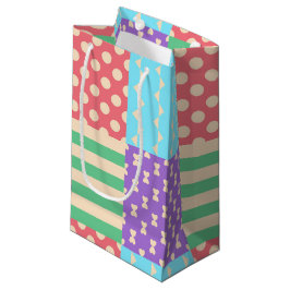 Bolsa De Regalo Pequeña Lunares de lazo a cuadros geométricos pastel