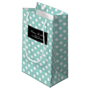 Bolsa De Regalo Pequeña Lunares de menta personalizados
