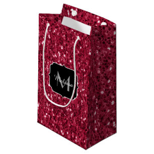Bolsa De Regalo Pequeña Magenta rojo oscuro aguijón negro espuma Monograma
