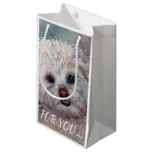 BOLSA DE REGALO PEQUEÑA MALTESE YORKIE MIX BLANCO DULCE