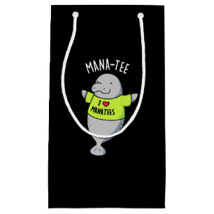 Bolsa De Regalo Pequeña Manatee Funny Animal Pun Dark BG
