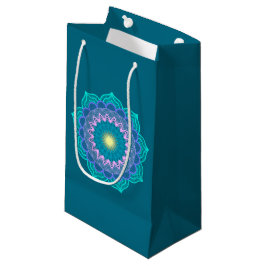 Bolsa De Regalo Pequeña Mandalá Colorido sobre Fondo Azul