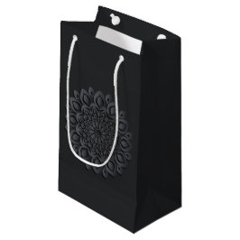 Bolsa De Regalo Pequeña Mandala de corte contemporáneo de papel negro