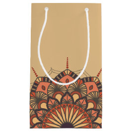 Bolsa De Regalo Pequeña Mandala marrón contemporánea