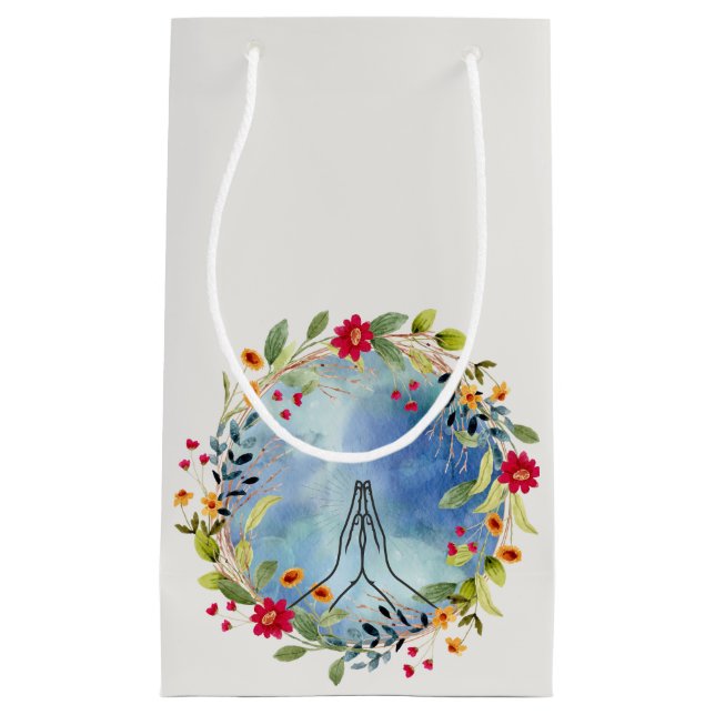 Bolsa De Regalo Pequeña Manos rezando acuarela (Anverso)