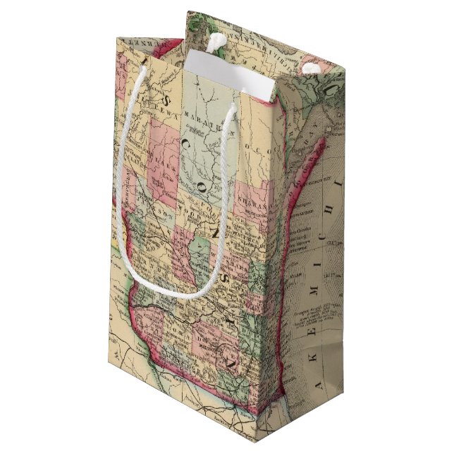 Bolsa De Regalo Pequeña Mapa de Michigan, Wisconsin de Mitchell (Angulo reverso)