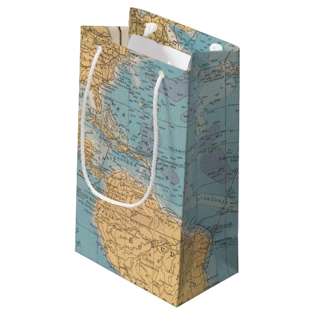 Bolsa De Regalo Pequeña Mapa de Océano Atlántico (Angulo reverso)