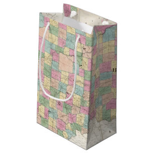 Bolsa De Regalo Pequeña Mapa de Ohio y de Indiana