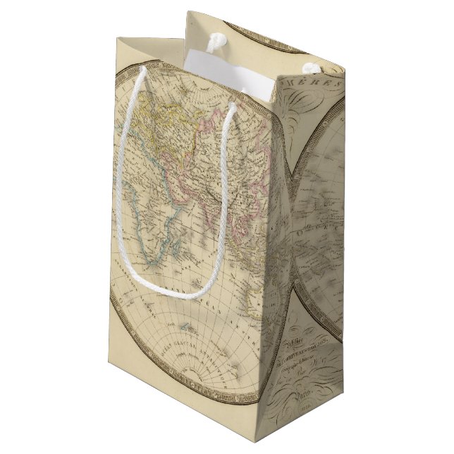 Bolsa De Regalo Pequeña Mapa del atlas del mundo (Angulo reverso)