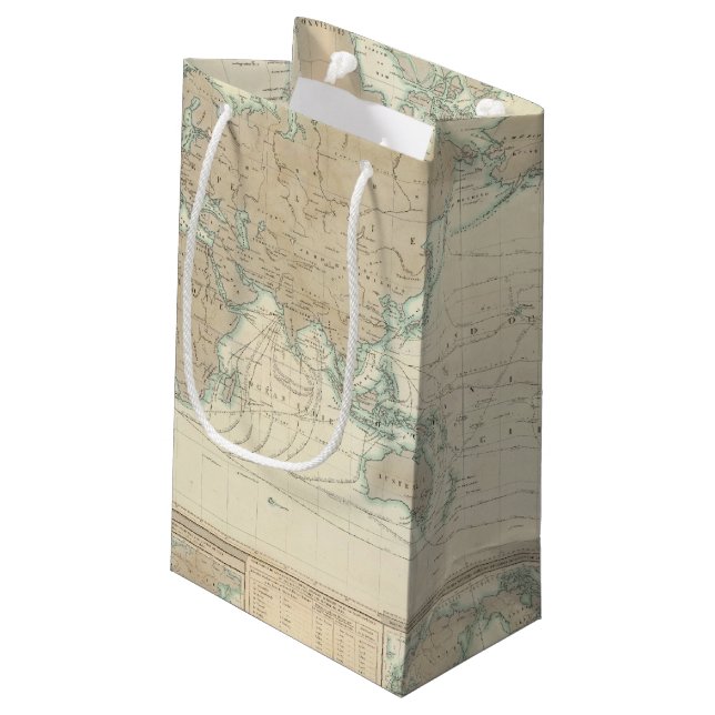 Bolsa De Regalo Pequeña Mapa del mundo de los canales de envío (Angulo reverso)