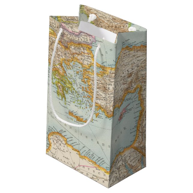 Bolsa De Regalo Pequeña Mapa mediterráneo oriental (Angulo reverso)