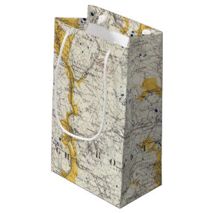 Bolsa De Regalo Pequeña Mapa topográfico y glacial de New Hampshire
