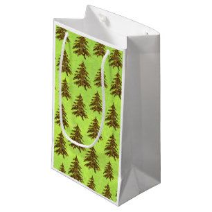 Bolsa De Regalo Pequeña Maravilloso árbol de Navidad en papel abstracto