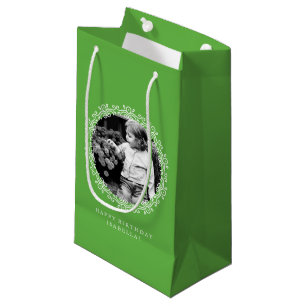 Bolsa De Regalo Pequeña Marco fotográfico Fancy Swirls Personalizado Gras