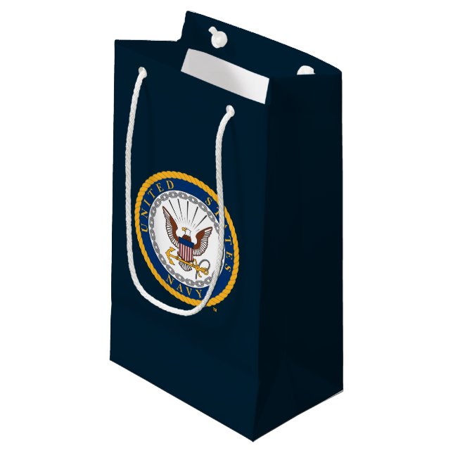 Bolsa De Regalo Pequeña Marina de Estados Unidos | Emblema naval (Angulo Anverso)