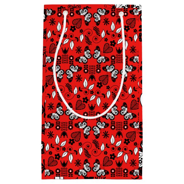 Bolsa De Regalo Pequeña Mariposa Arte folclórico escandinavo (Anverso)