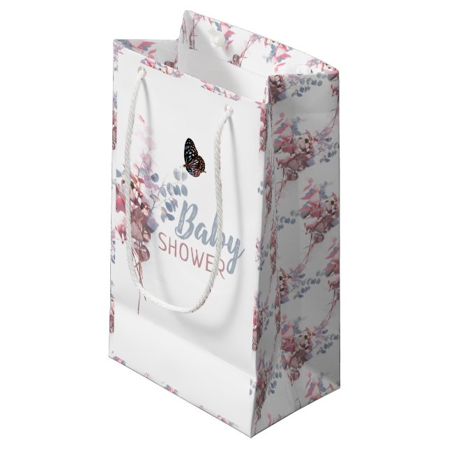Bolsa De Regalo Pequeña Mariposa deja elegante Baby Shower (Angulo Anverso)