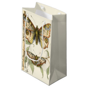 Bolsa De Regalo Pequeña Mariposas tándem sobre hojas verdes