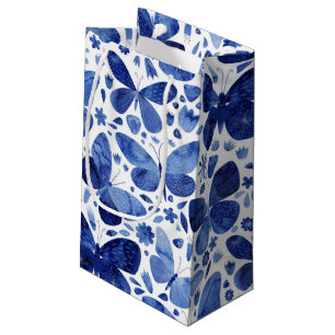 Bolsa De Regalo Pequeña Mariposas Watercolor Indigo Azul