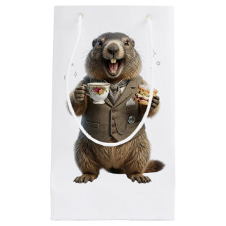 Bolsa De Regalo Pequeña Marmota bebiendo té