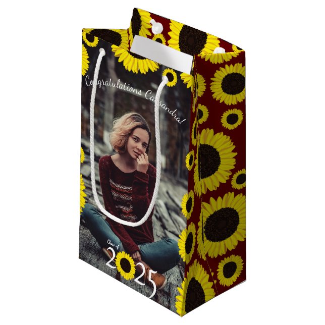 Bolsa De Regalo Pequeña Marrón del Partido de Graduación del País de los S (Angulo Anverso)