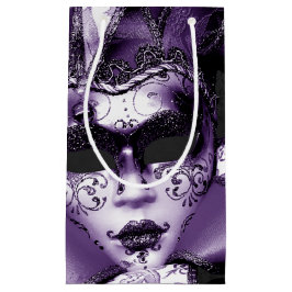 Bolsa De Regalo Pequeña Mascarada del Mardi Gras Morado