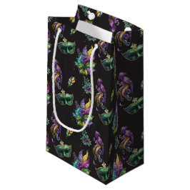 BOLSA DE REGALO PEQUEÑA MÁSCARAS Y CARACTERÍSTICAS DE GRAS DE ORO VERDE PU