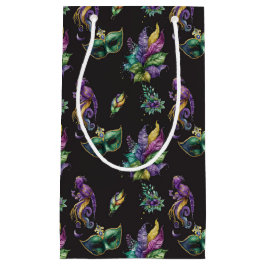 BOLSA DE REGALO PEQUEÑA MÁSCARAS Y CARACTERÍSTICAS DE GRAS DE ORO VERDE PU