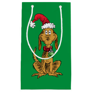 Bolsa De Regalo Pequeña Max el perro con sombrero de Santa