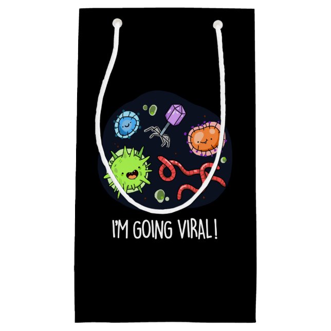 Bolsa De Regalo Pequeña Me estoy volviendo viral gracioso virus Pun Dark B (Anverso)