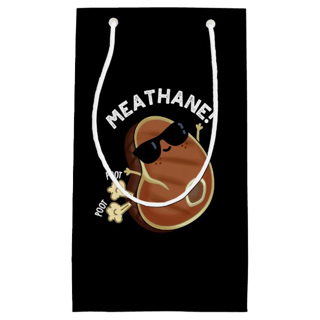 Bolsa De Regalo Pequeña Meat-hane Funny Farting Meat Pun Dark BG (Anverso)