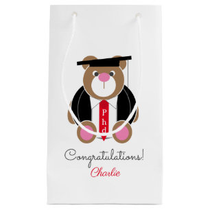 Bolsa De Regalo Pequeña Médico del PhD del oso de la enhorabuena de la