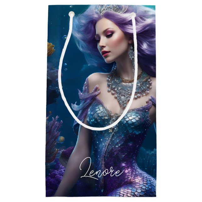 Bolsa De Regalo Pequeña Mermaid Purple Hair (Anverso)