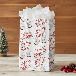 Bolsa De Regalo Pequeña Merry Christmas Candy Cane 6-7 Meme Pattern