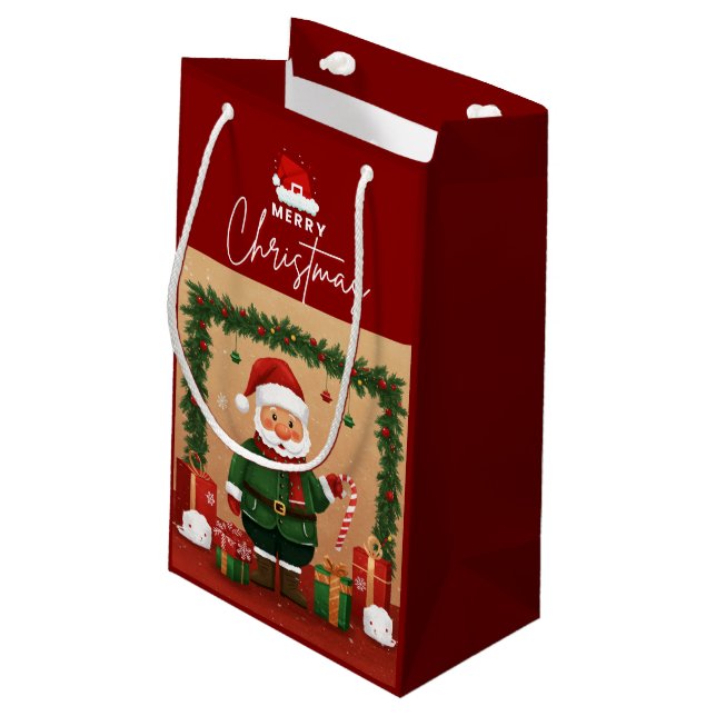 Bolsa De Regalo Pequeña merry christmas gift bags (Angulo reverso)