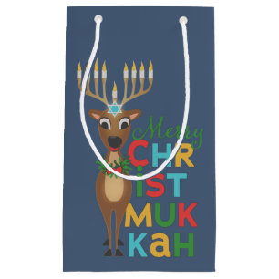 Bolsa De Regalo Pequeña Merry Christmukkah Reindeer