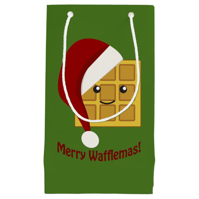 Bolsa De Regalo Pequeña Merry Wafflemas Navidades Waffle (Anverso)