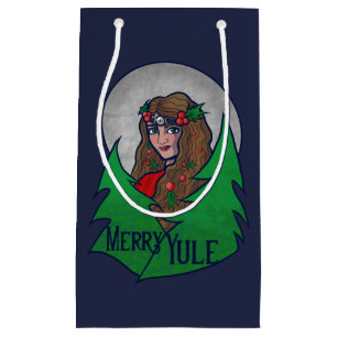 Bolsa De Regalo Pequeña Merry Yule Goddess Art Pagan y Wiccan Yule