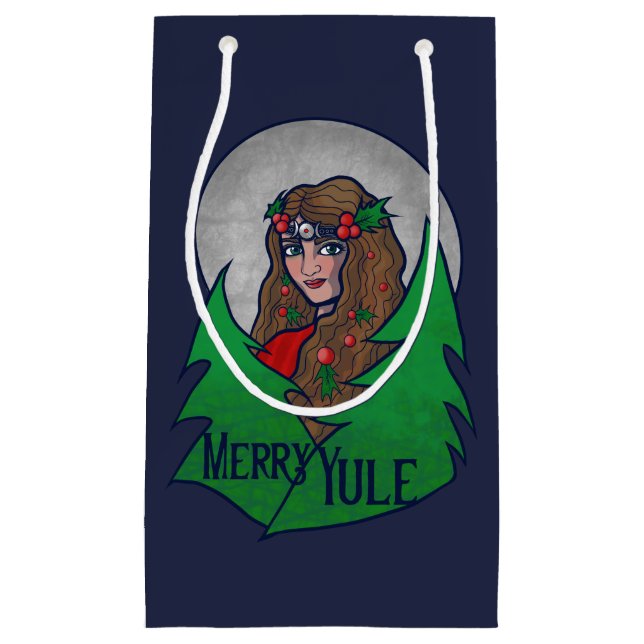 Bolsa De Regalo Pequeña Merry Yule Goddess Art Pagan y Wiccan Yule (Anverso)