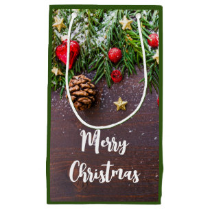 Bolsa De Regalo Pequeña Mesa de Navidades rusos con pino y nieve