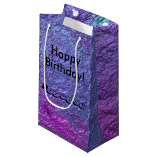 Bolsa De Regalo Pequeña Metálicos púrpuras personalizan el texto