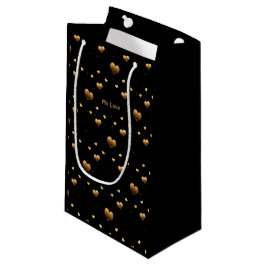 Bolsa De Regalo Pequeña Mi amor elegante corazón de oro en negro