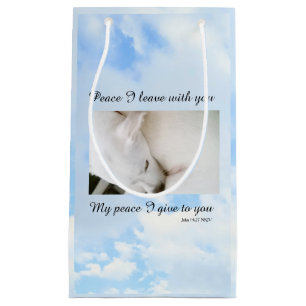 Bolsa De Regalo Pequeña Mi Paz Te Doy Biblia Verse Perro En Nubes