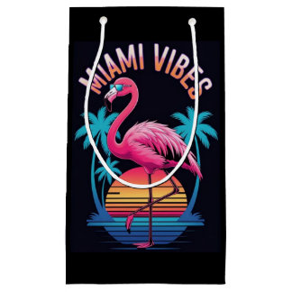 Bolsa De Regalo Pequeña Miami Vibes Summer Flamingo Design-63454